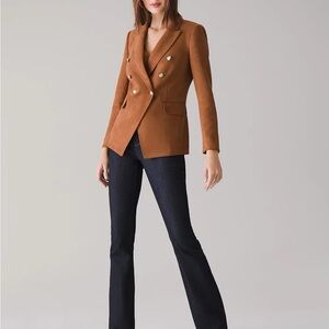 WHBM Whiskey faux suede editor blazer